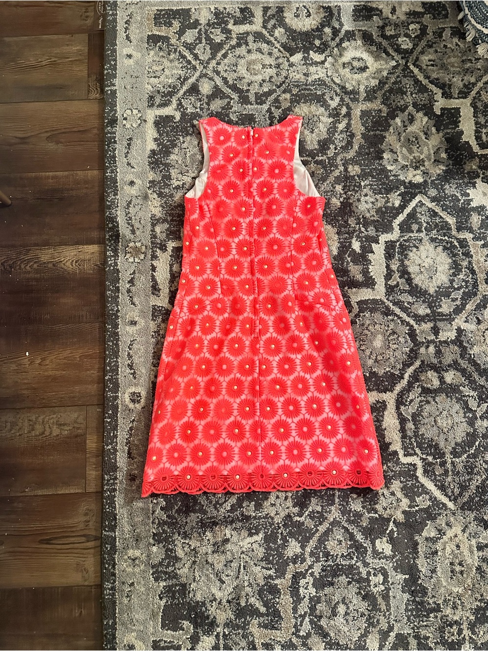 Lilly Pulitzer Coral Floral Eyelet Shift Dress - Picture 3 of 3